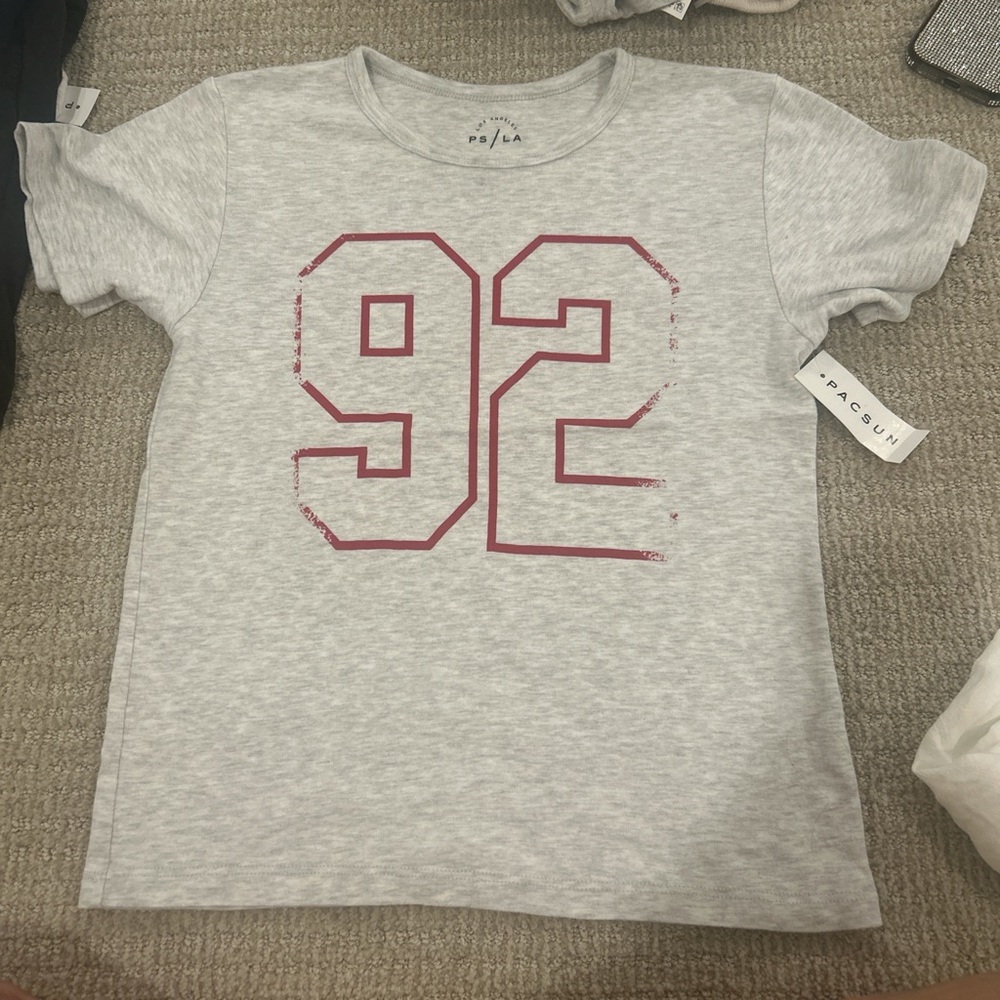 PacSun Heather Gray Tee with Maroon '92'